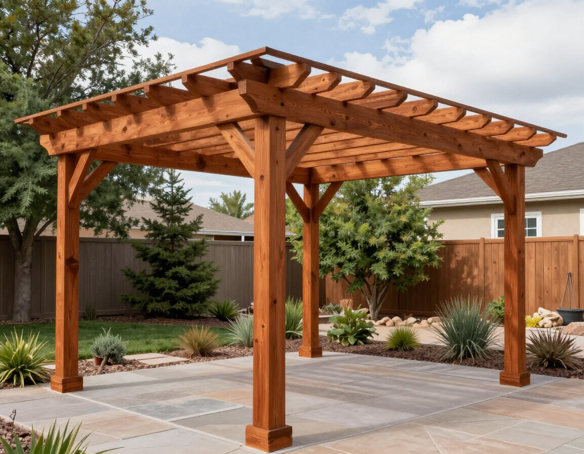 Custom cedar pergola over a Denver backyard patio