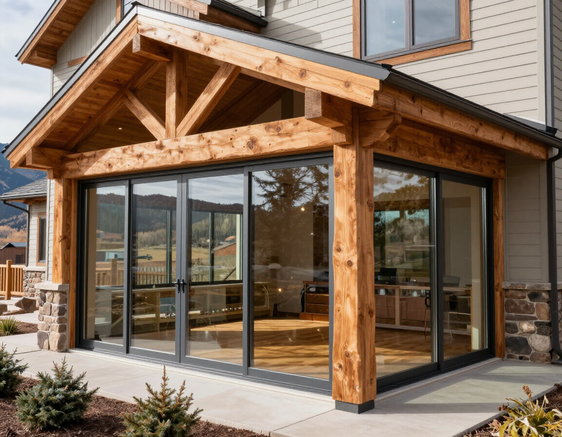 3-season room with sliding glass panels