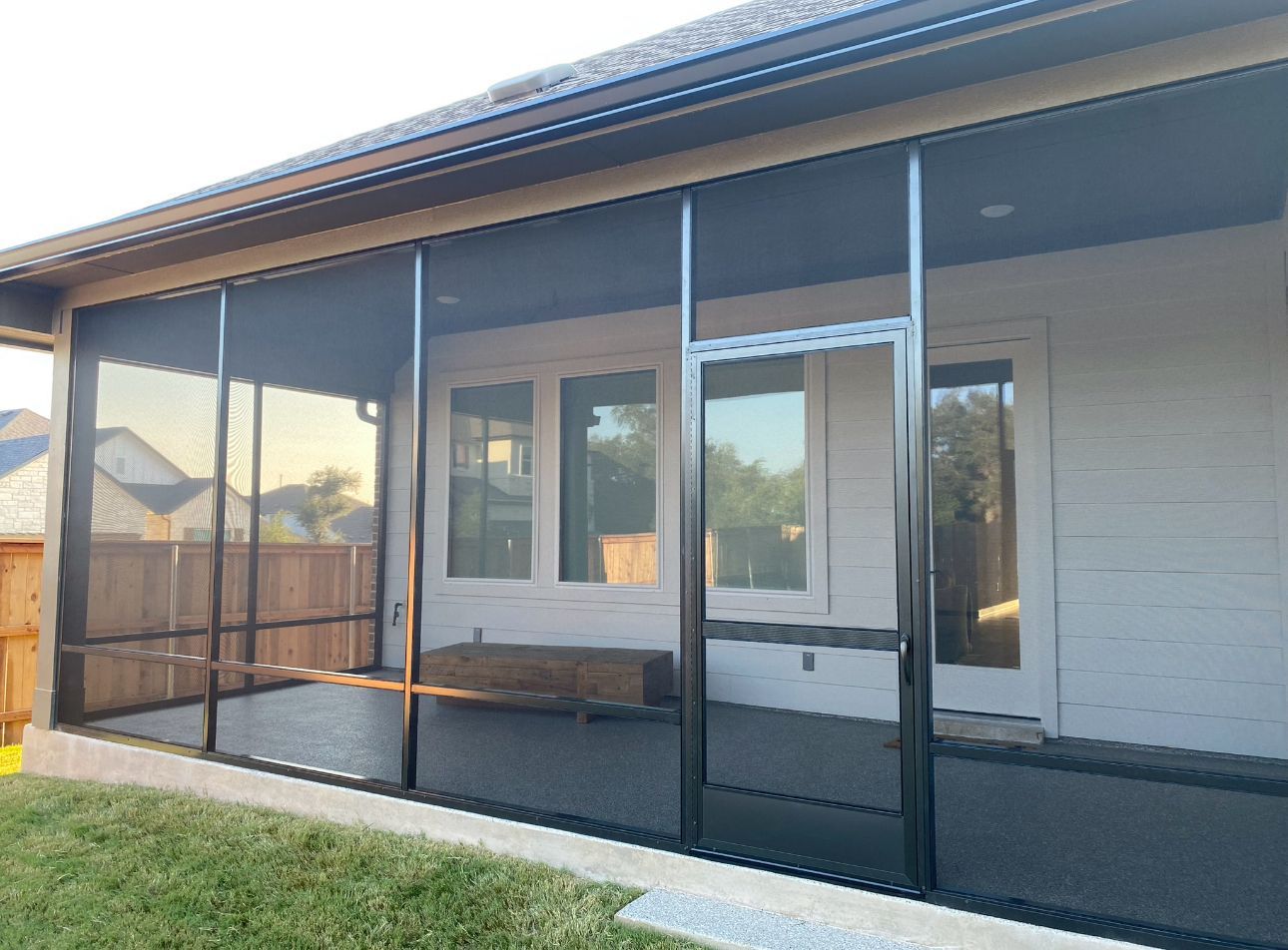 Screened Patio with French Doors built by Colorado Outdoor Builders in Littleton, Colorado