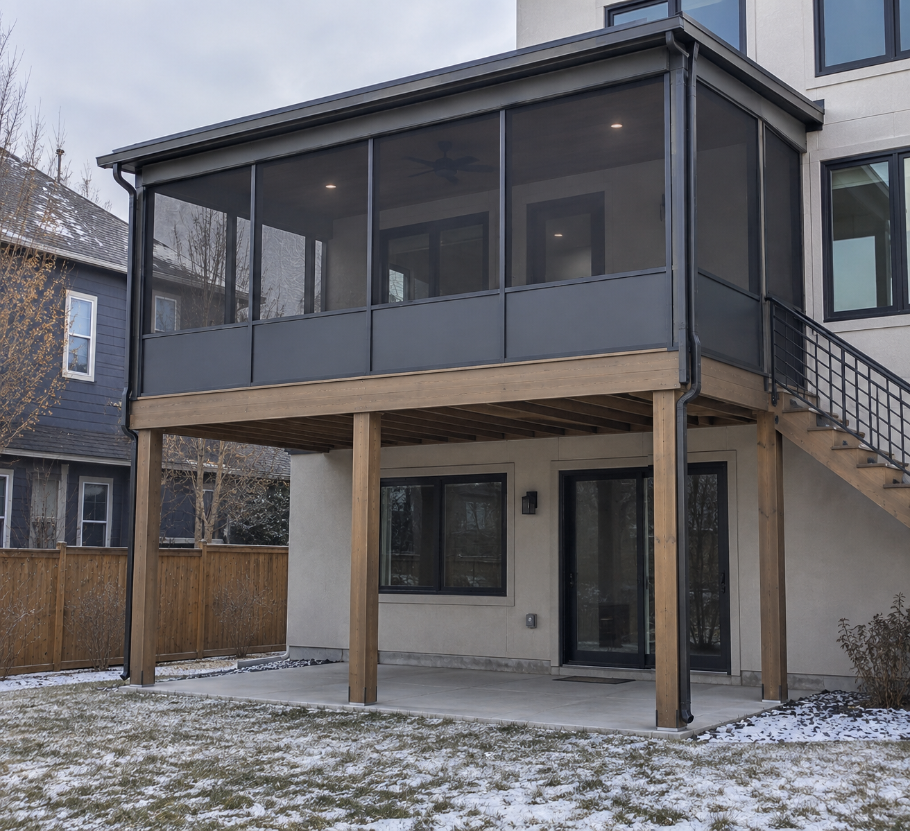 Second-Story Screen Room built by Colorado Outdoor Builders