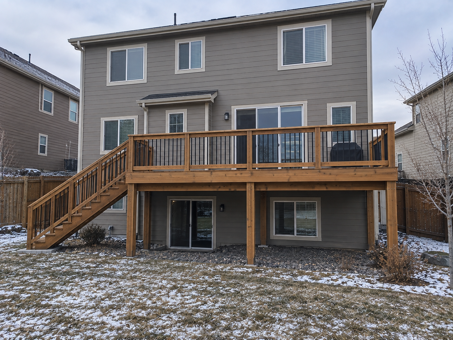 Elevated Cedar Deck built by Colorado Outdoor Builders