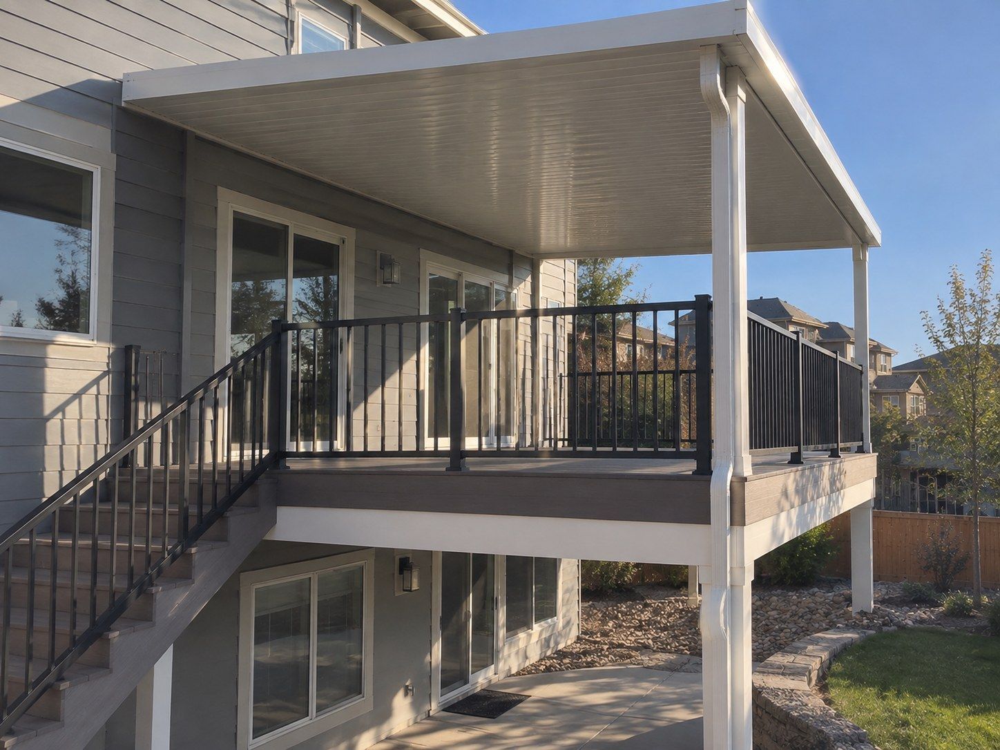 White Aluminum Patio Cover built by Colorado Outdoor Builders