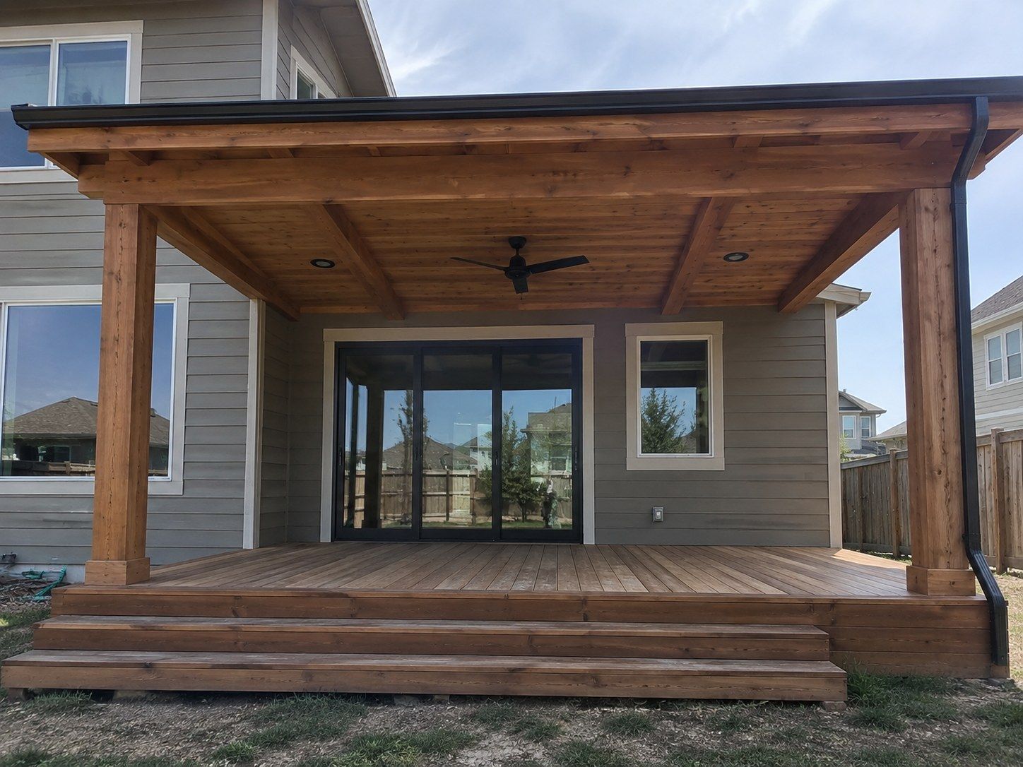 Cedar Patio Cover built by Colorado Outdoor Builders in the Denver metro area, Colorado