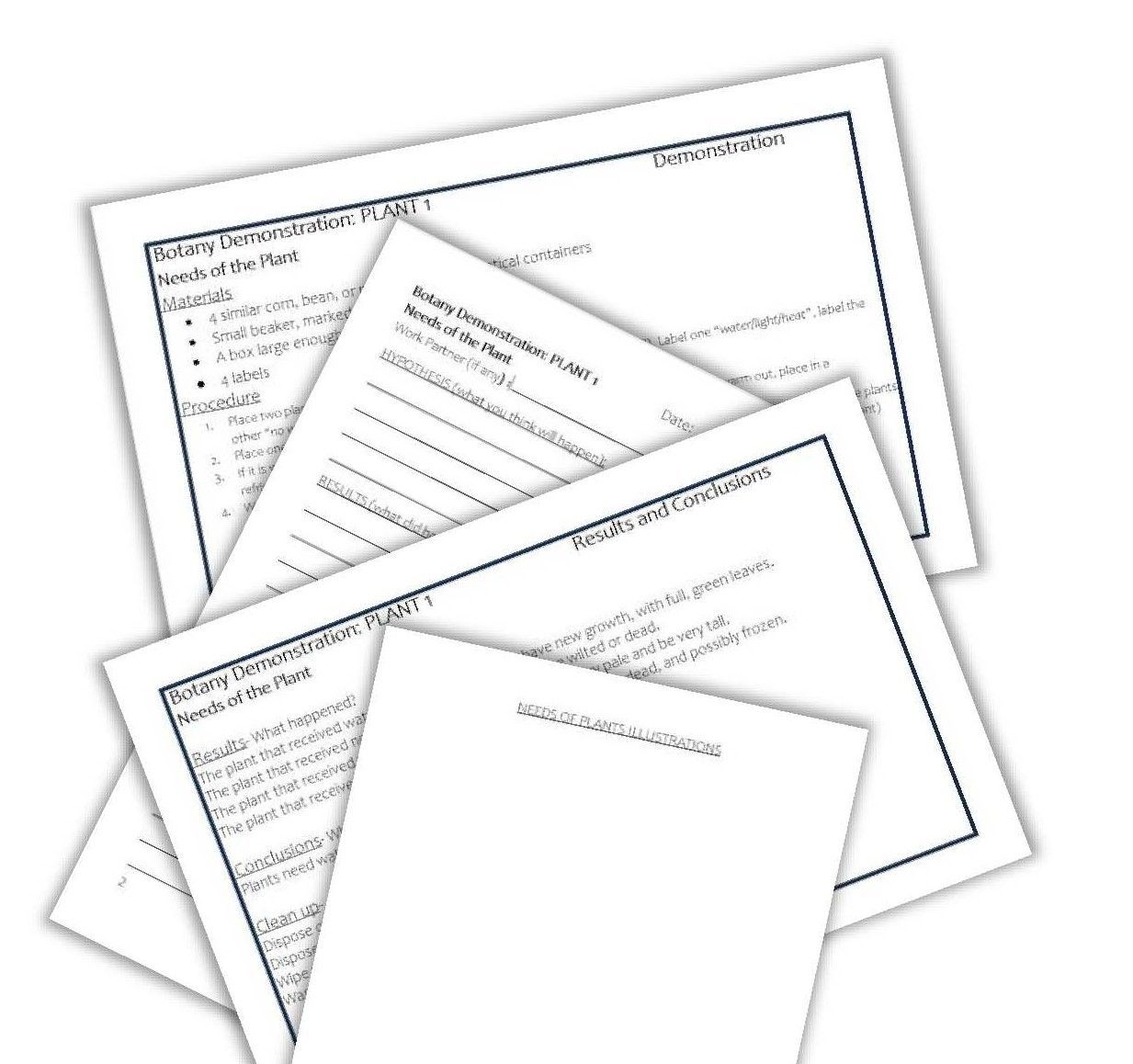 Botany Demonstration Cards