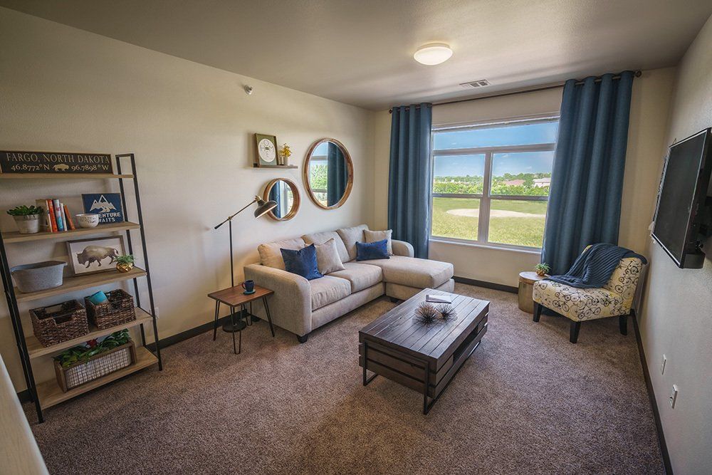U32 Apartments in Fargo ND Living Room with Big Windows