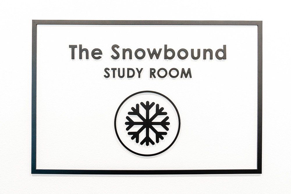 U32 Apartments in Fargo ND The Snowboard Study Room Signage