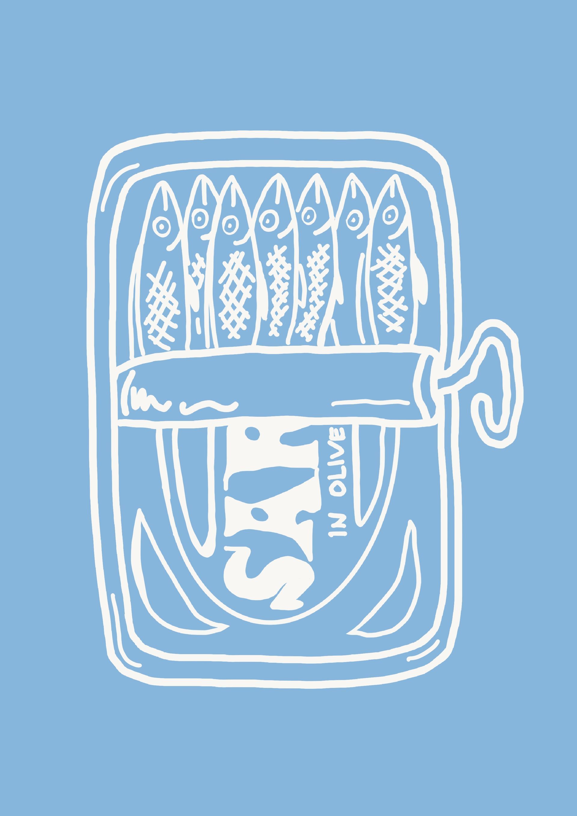 Sardientjes blauw