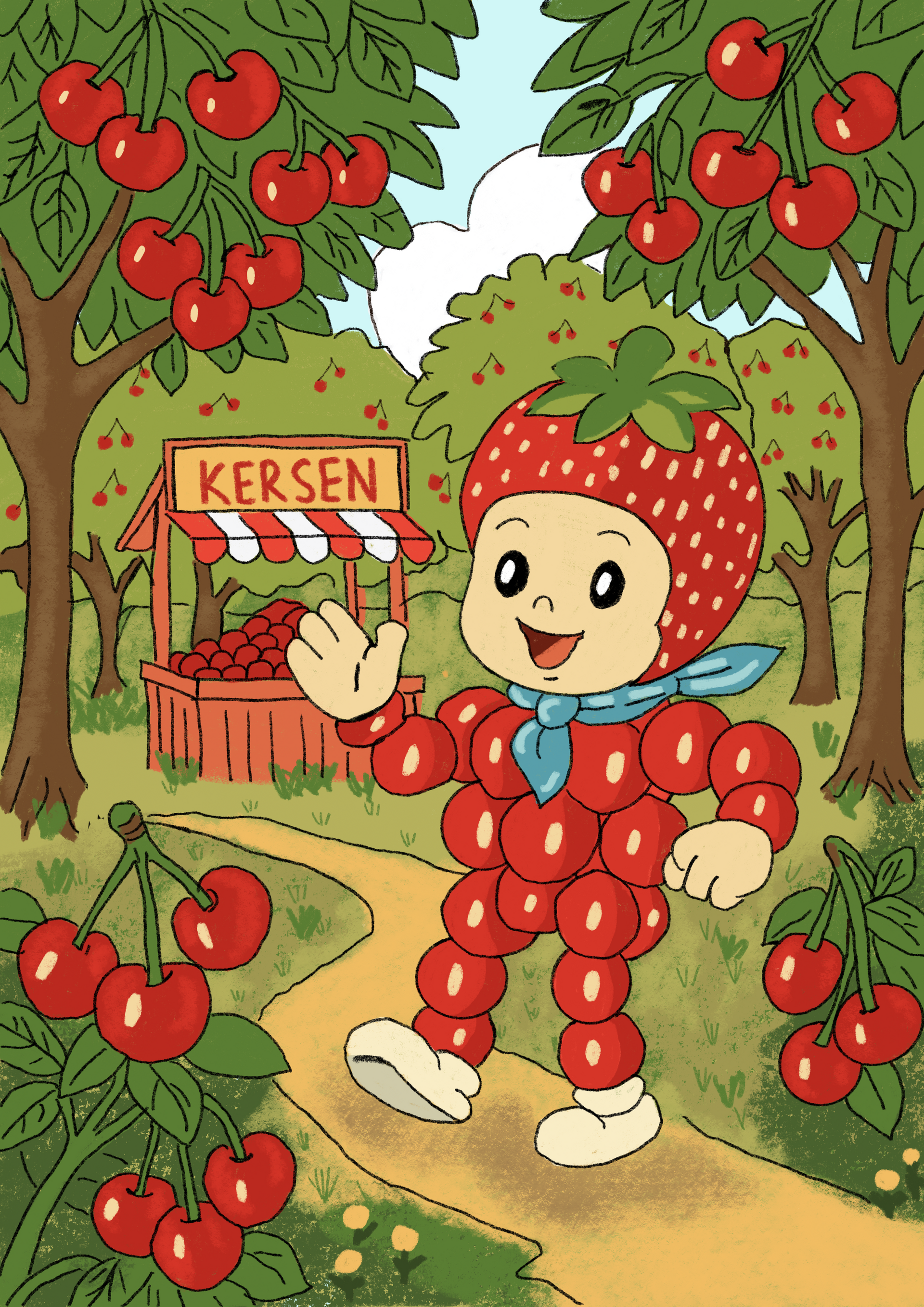 Amy Aardbei in de boomgaard