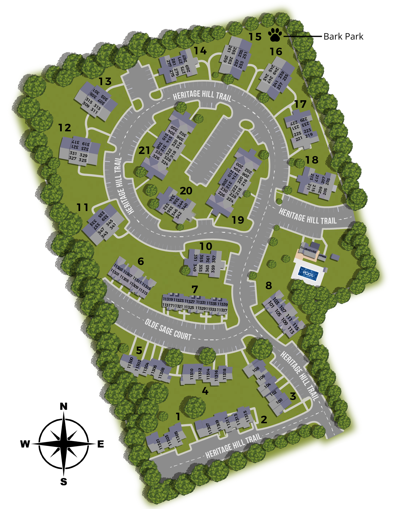 Site Map of Heritage by Fairlawn