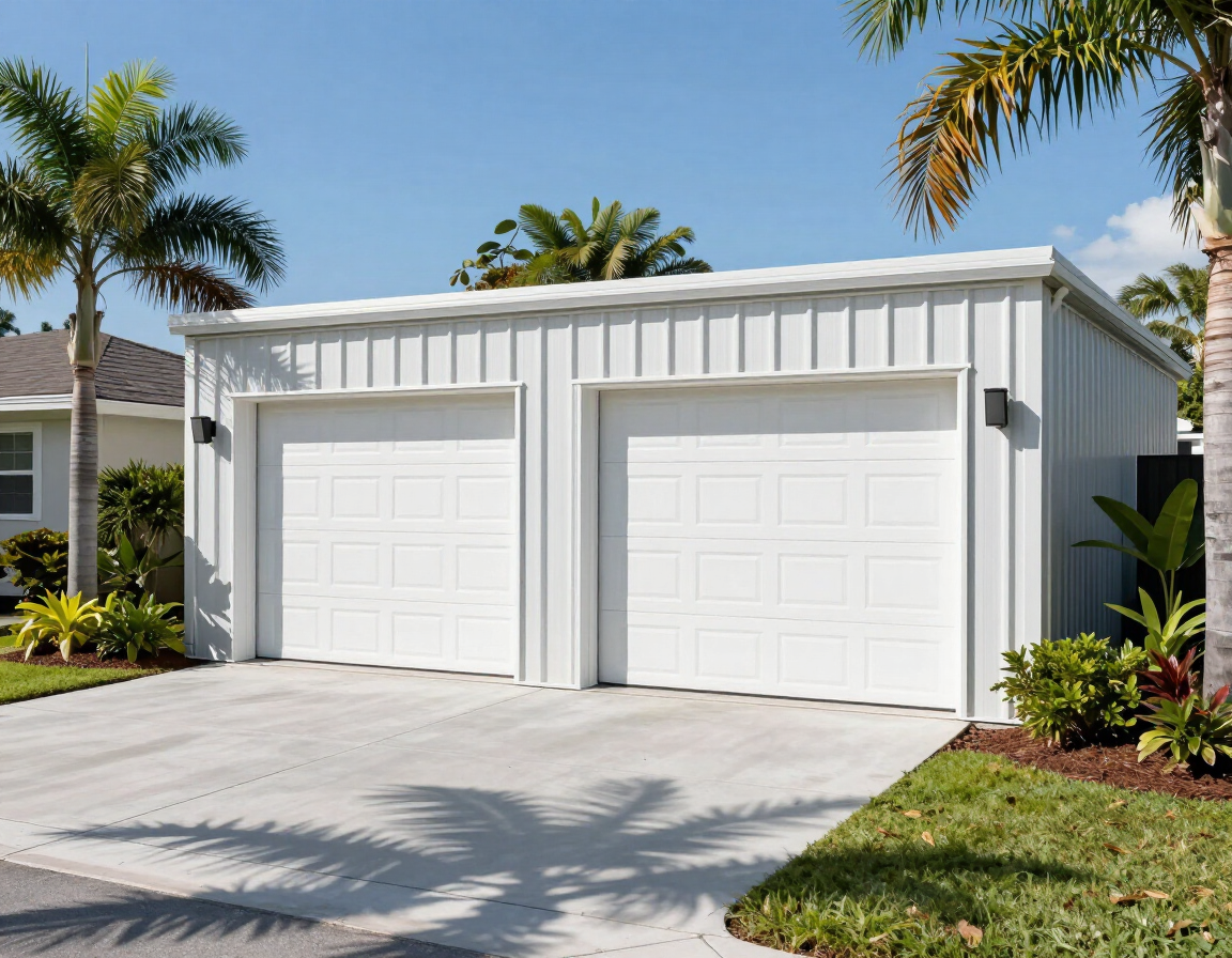 Metal garage on Florida residential property