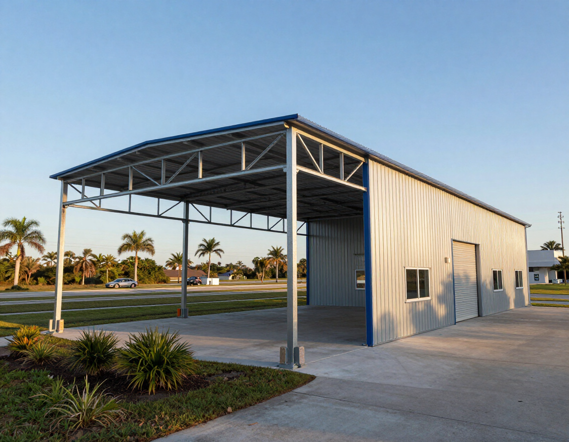 Commercial metal building on Florida commercial property