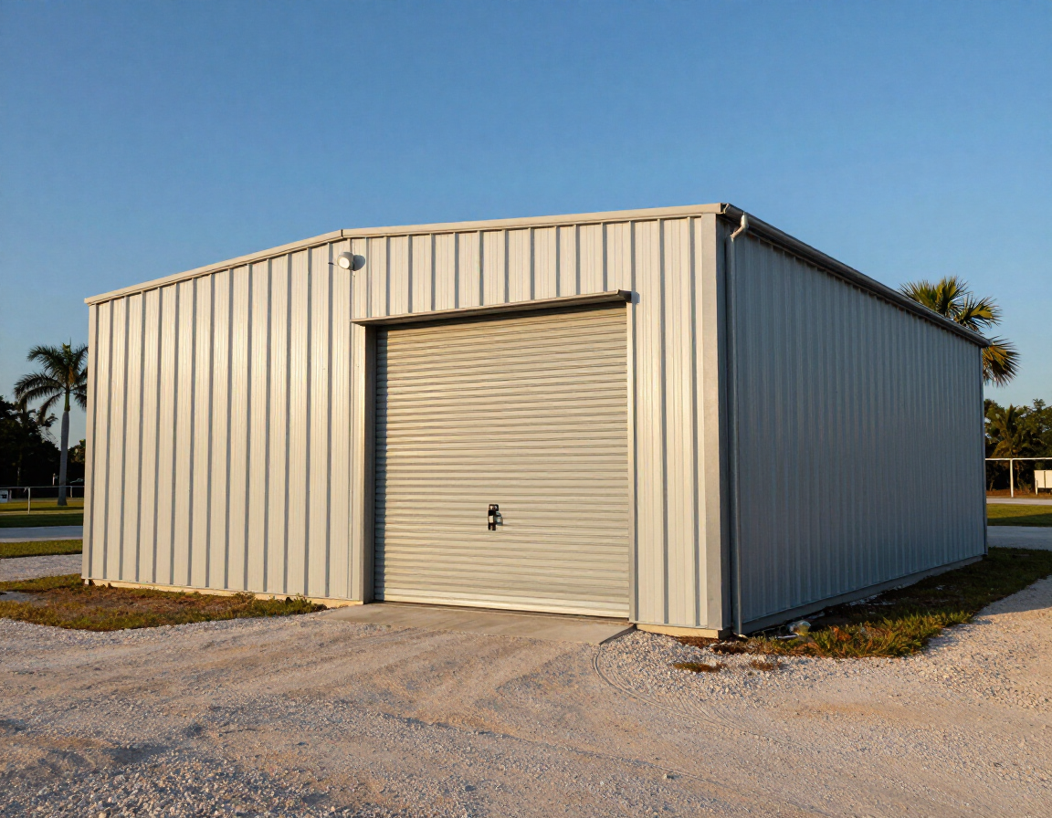 Steel storage building on Florida property