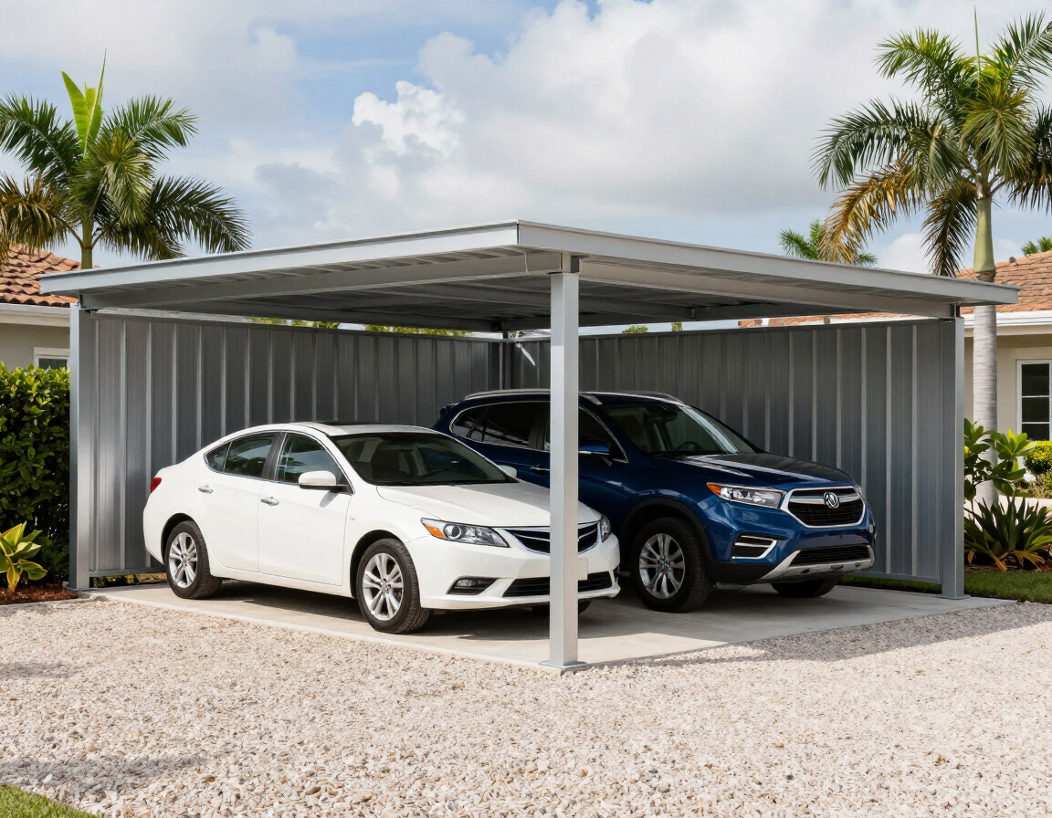 Metal carport on a Florida residential property