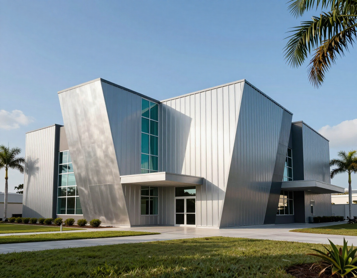 Custom metal building on a Florida property