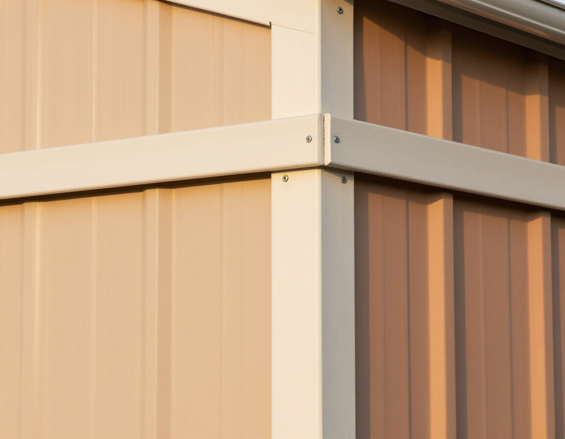 Metal building wainscot panel and color finish detail