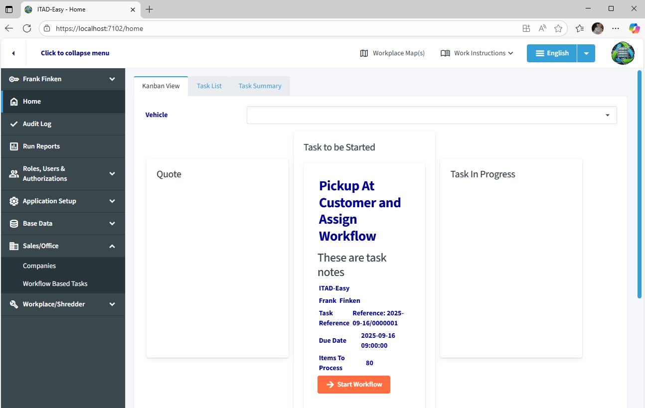 Task based Workflows