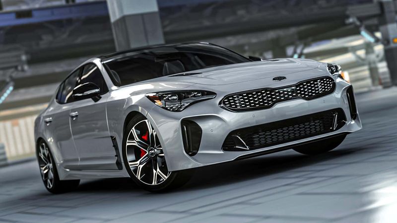 Sedan driving on a road