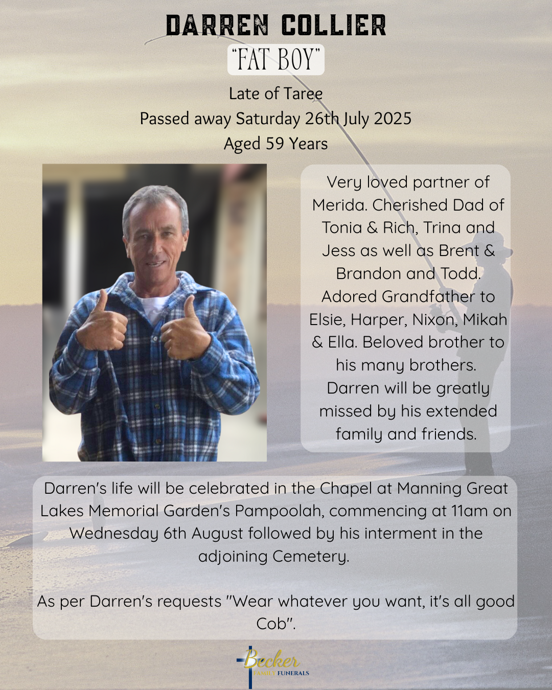 Funeral Notices Becker Family Funerals