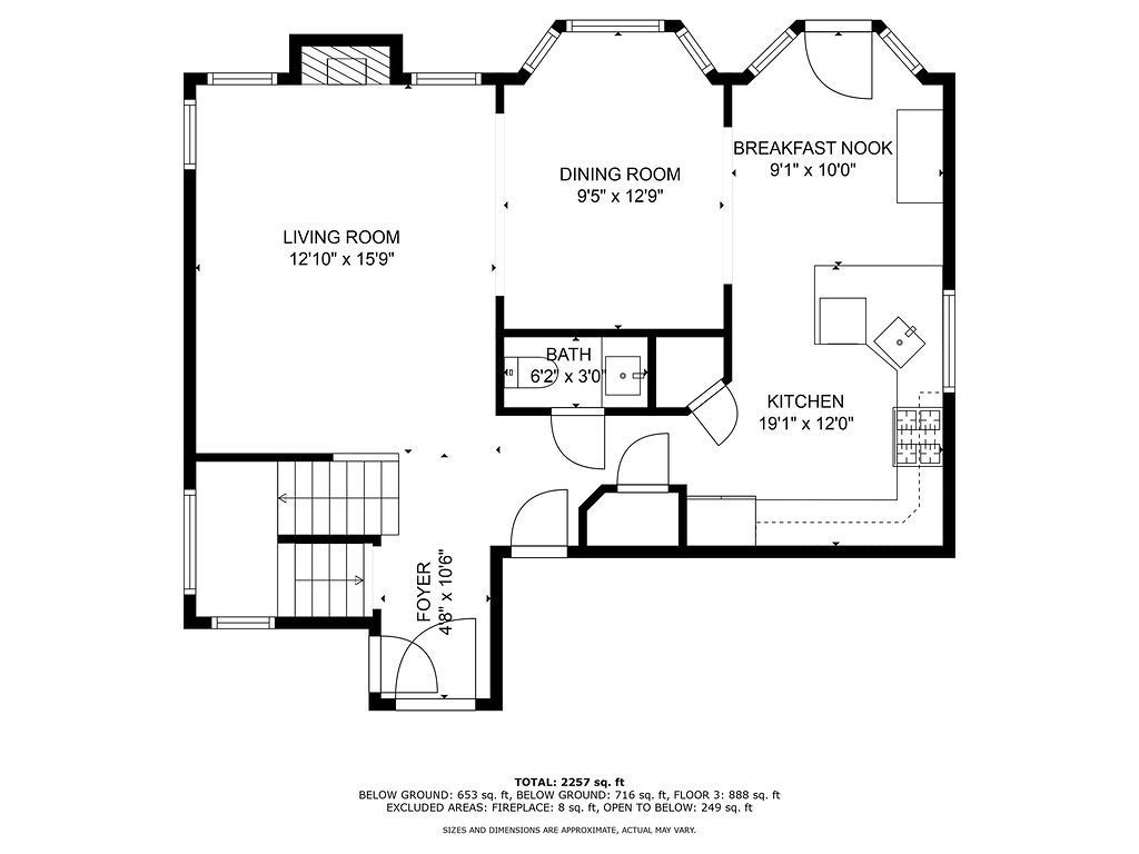 A black and white floor plan of a house.
