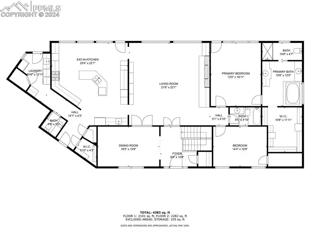 A black and white floor plan of a house.