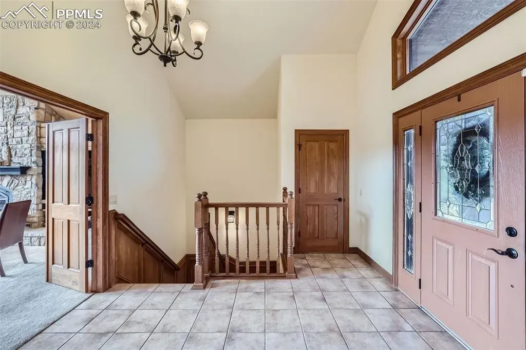 There is a staircase leading up to the second floor of the house.