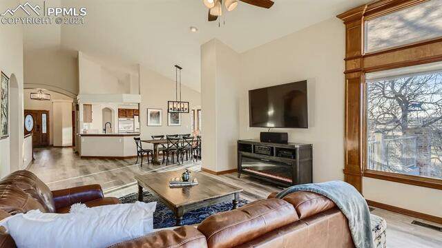 A living room filled with furniture and a flat screen tv.