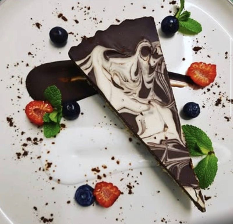 Chef David Henderson marbled chocolate tart
