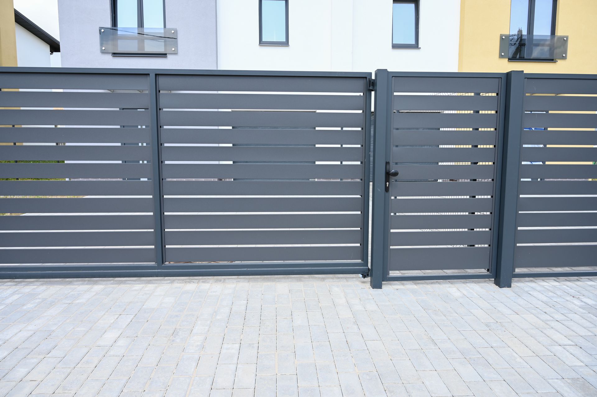 An aluminium gate. An aluminium gate.