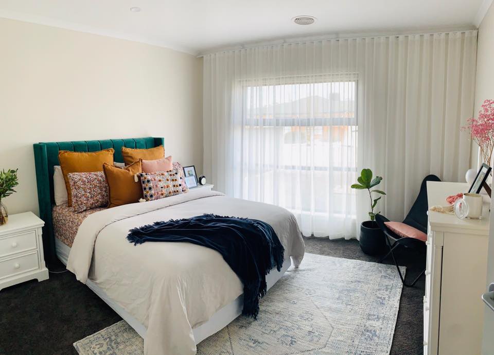 Sofa with curtains