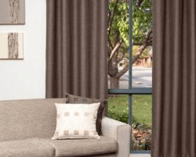 Sofa with curtains