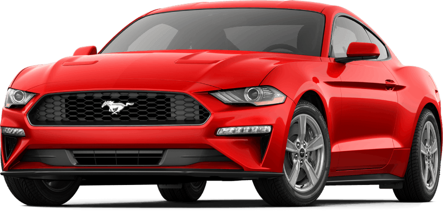 Red sports car on a white background, front three-quarter view.