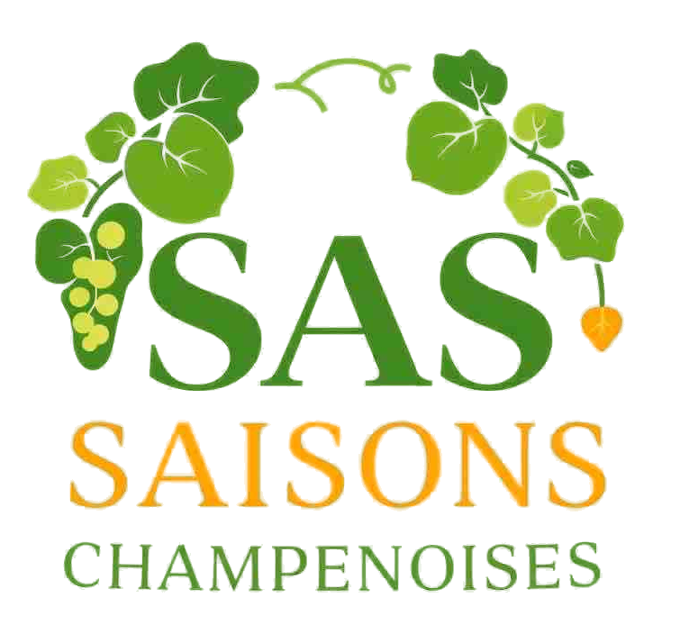 Un carré rose avec les mots saisons champenoises dessus.