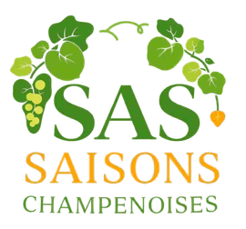 Un carré rose avec les mots saisons champenoises dessus.