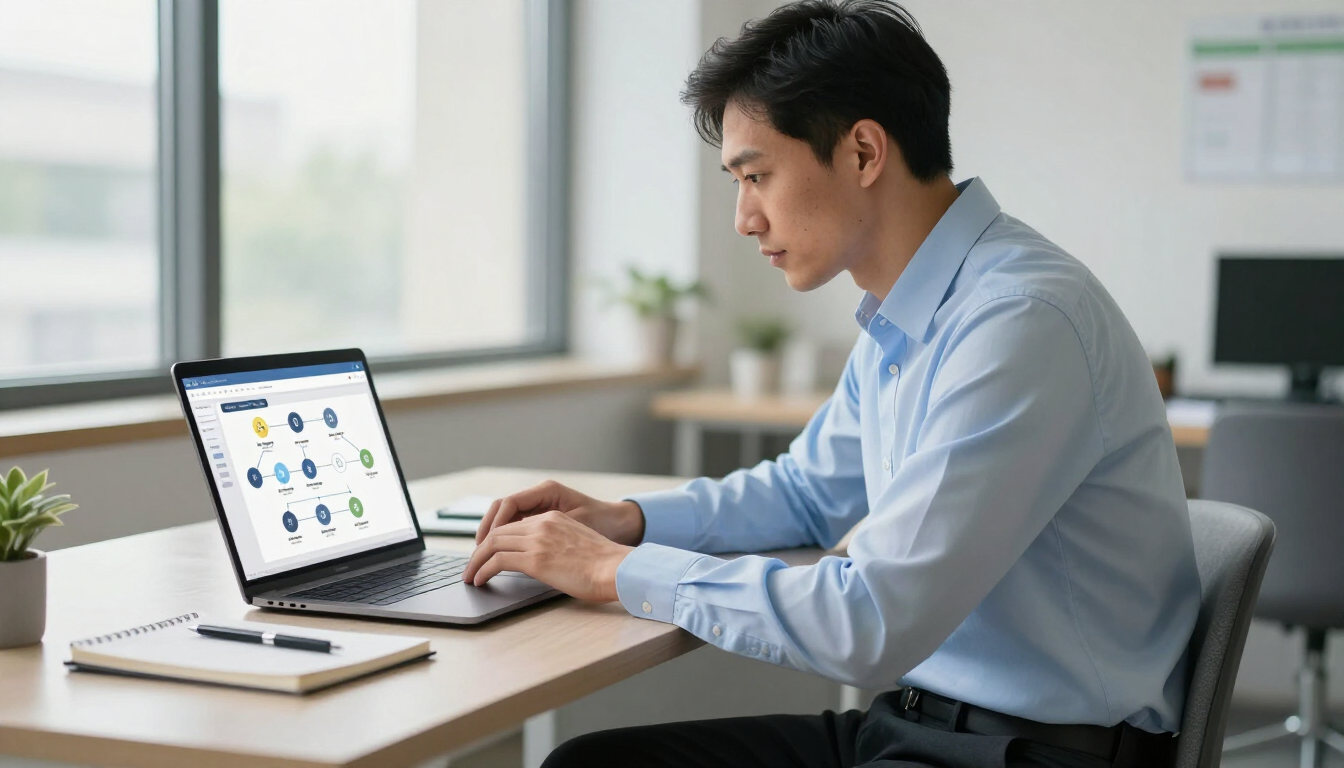 AI automation solutions for small businesses on a laptop