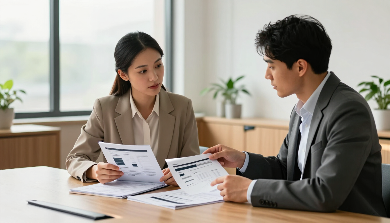 Business owner comparing local and national web design proposals