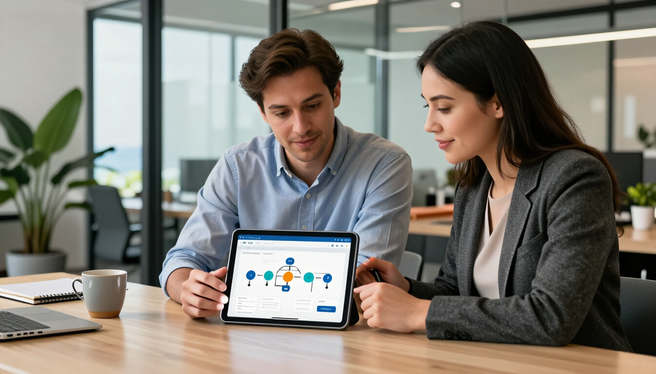 Business owner discussing website and automation improvements