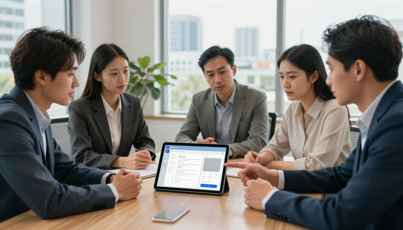 Small business owner comparing a Tampa mobile app development company