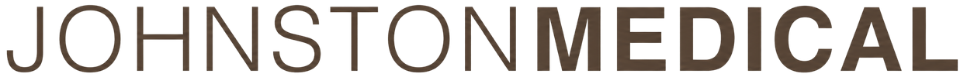 Johnston Medical logo in black and gray text with a gold horizontal line above and below