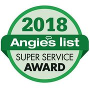 2018 Angie’s List Super Service Award green-and-white badge