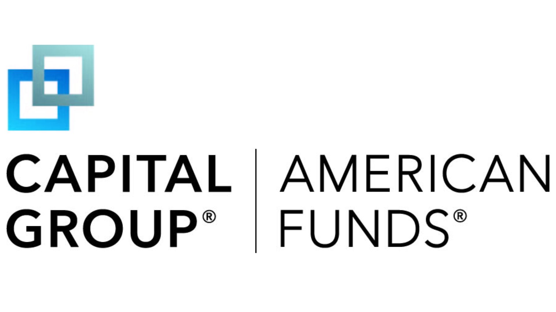 The capital group american funds logo is blue and black on a white background.
