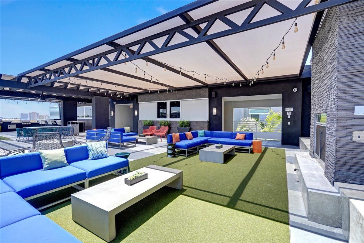 Photo of Stadium House rooftop with seating