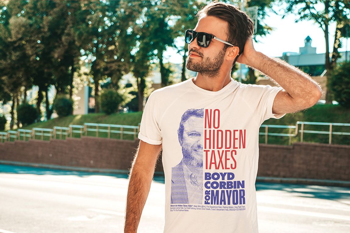 Boyd Corbin for Mayor silk screen T-shirt design
