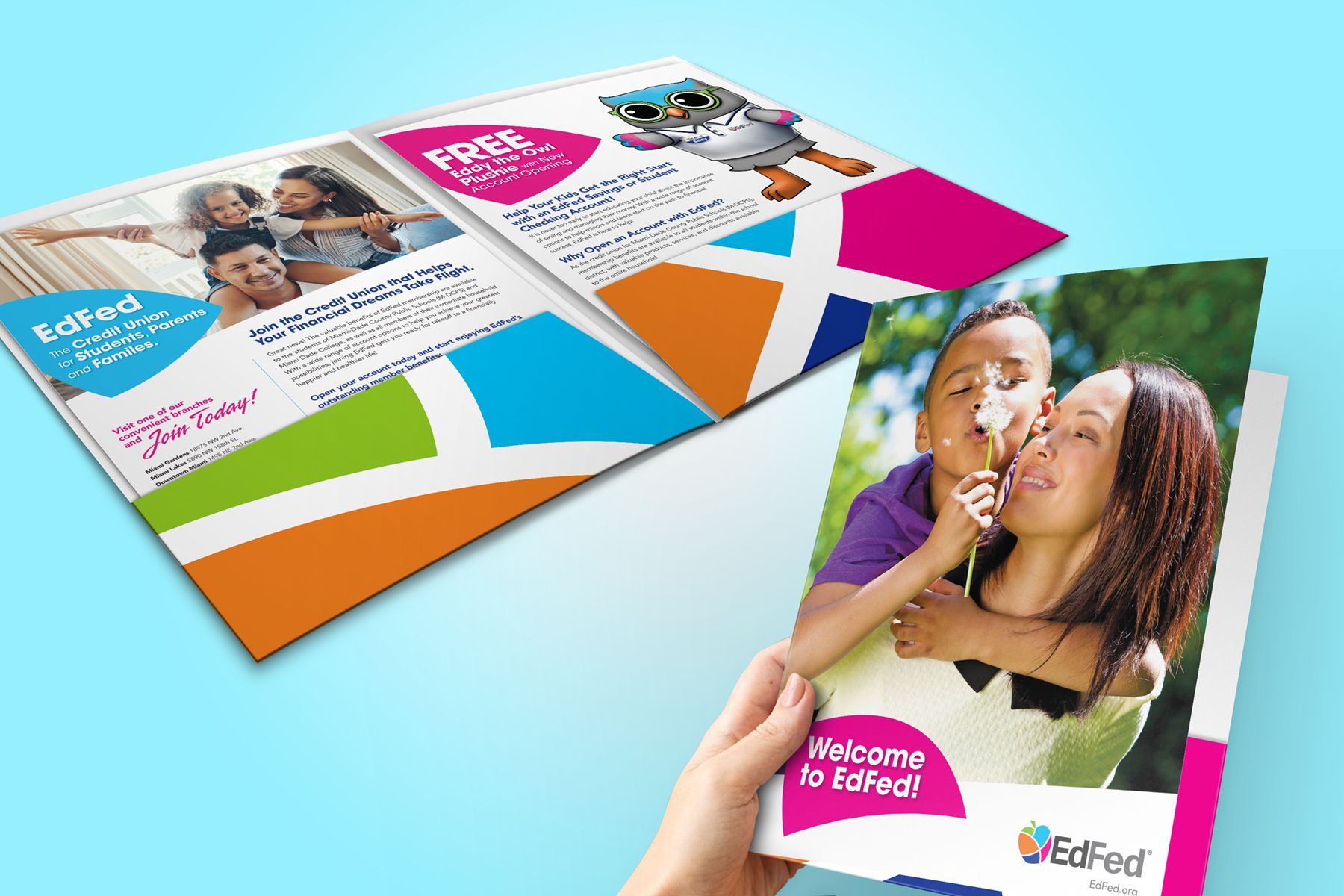 EdFed Credit Union promotional folder collateral