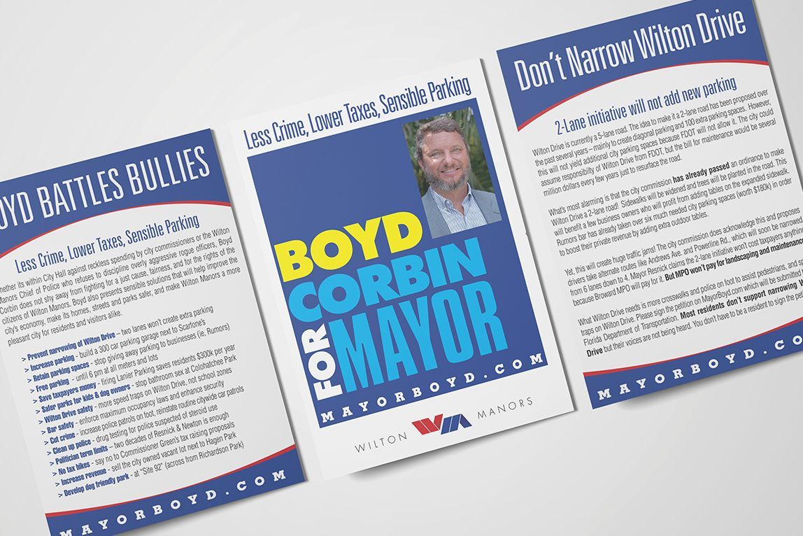 Boyd Corbin for Mayor promotional flyer card