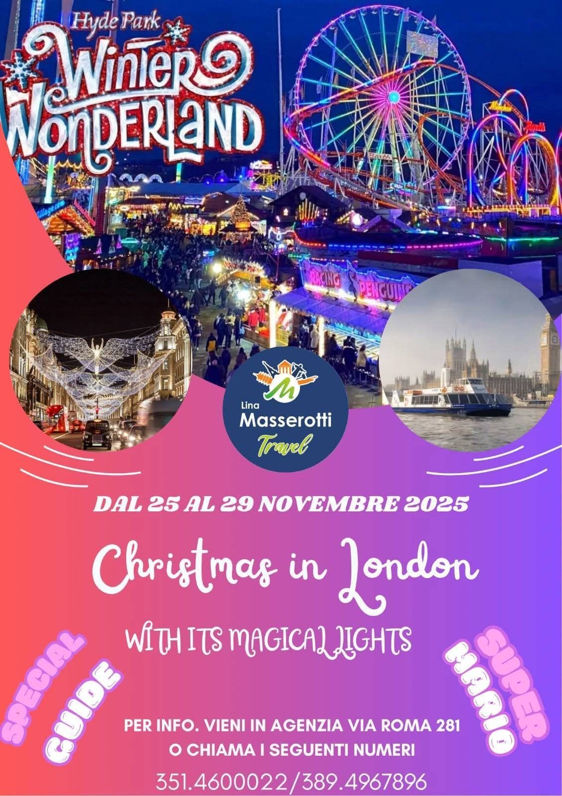Un poster per il Natale invernale a Londra con le sue luci magiche