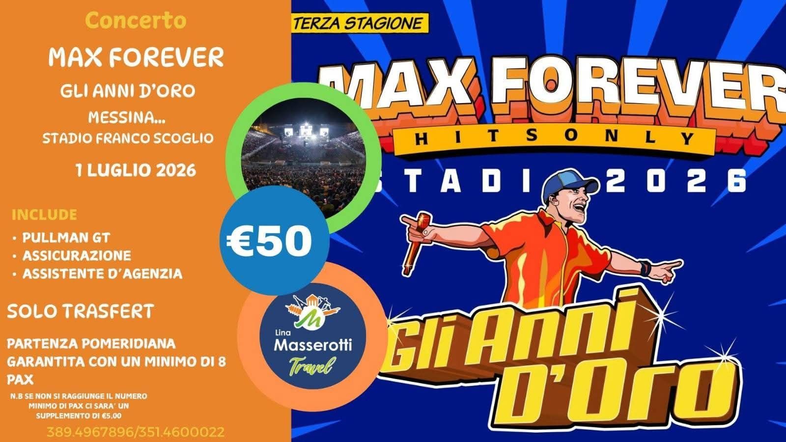 Un poster per un concerto chiamato Max Forever Hits Only