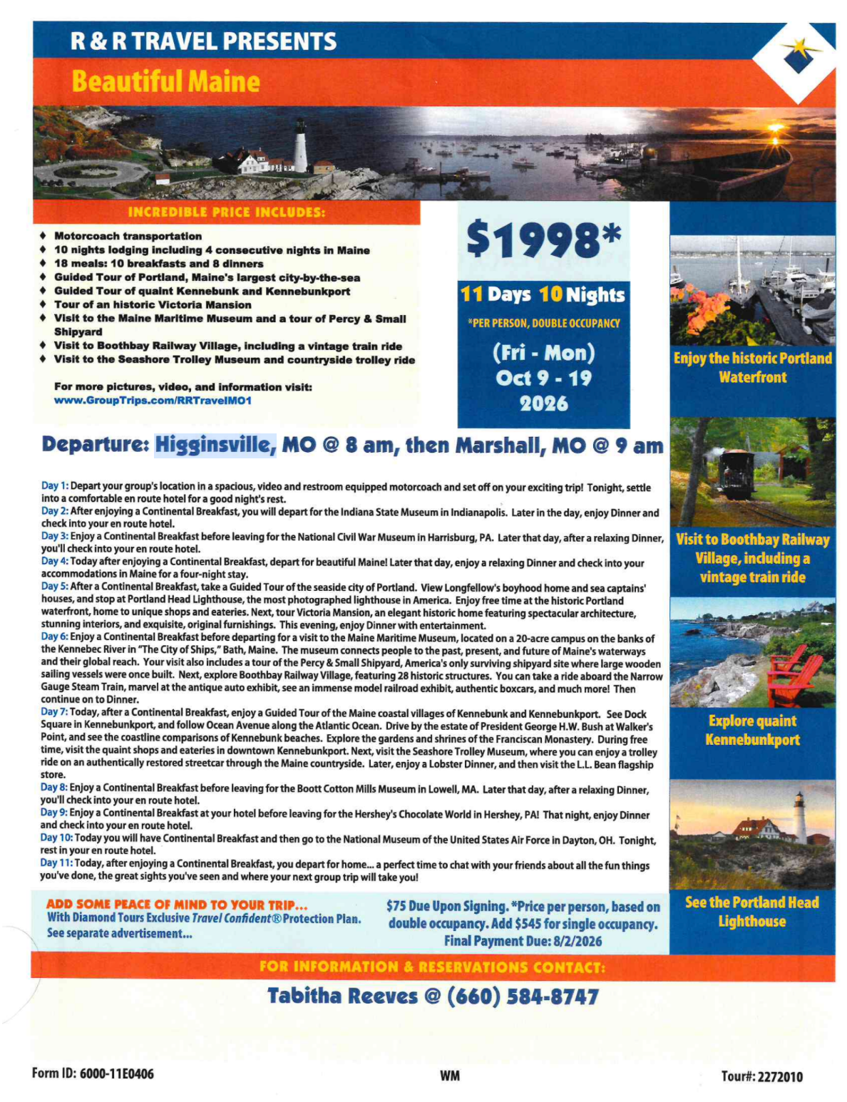 Travel brochure for 