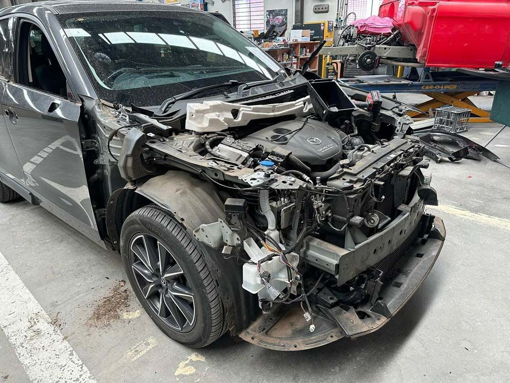 Removed Front of the Car for Repair — John Zelukovic Smash Repairs in Lithgow, NSW