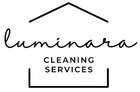 Luminarra Cleaning Services logo in black with stylized roof line and frame icon