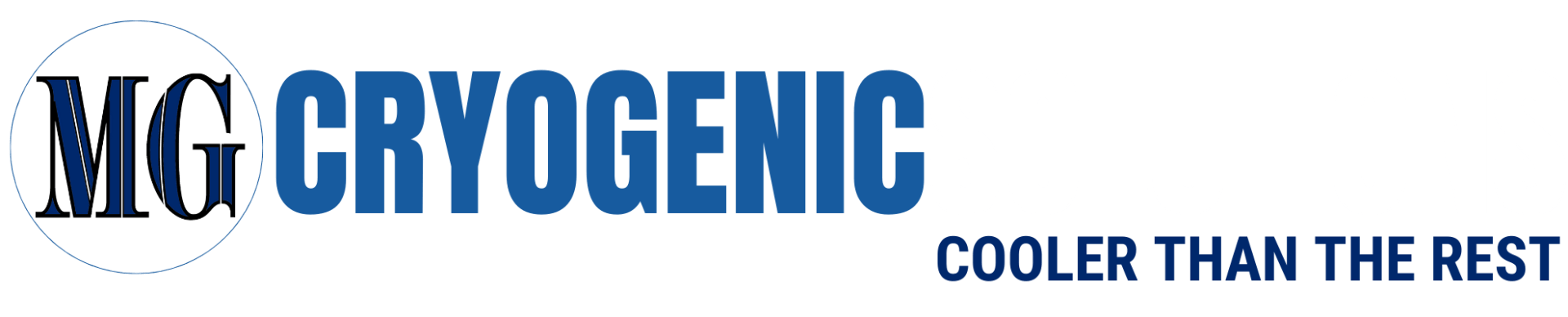 Logo of MG Cryogenic with the tagline